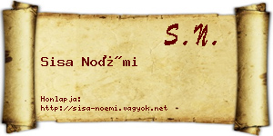 Sisa Noémi névjegykártya